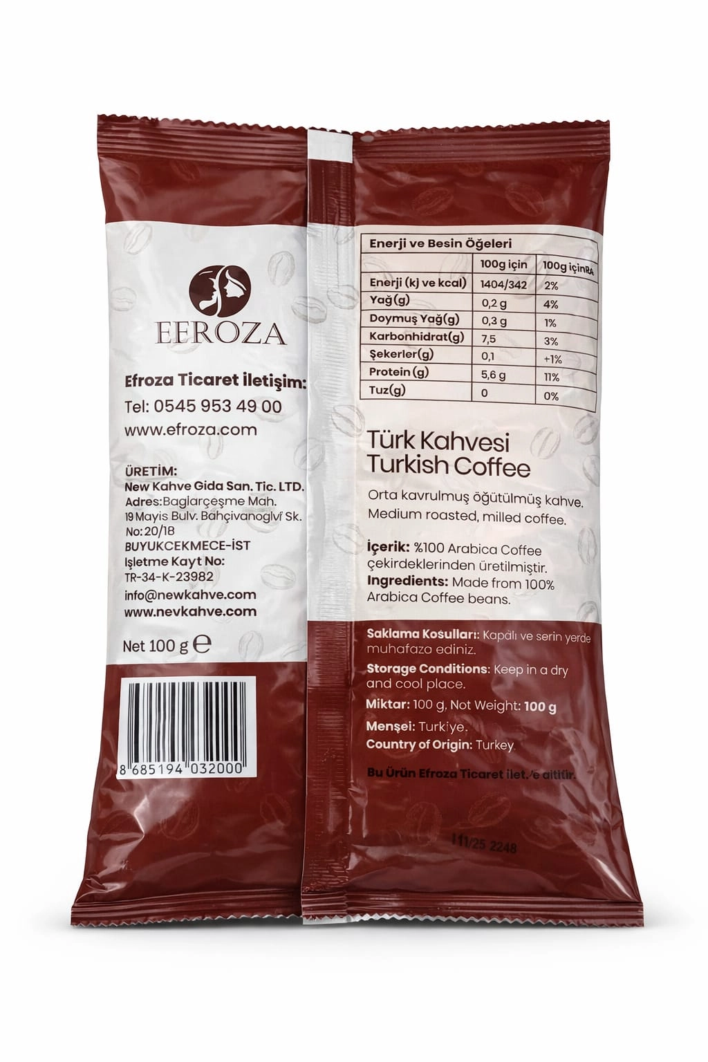 TÜRK KAHVESİ 100GR, %100 ARABICA ORTA KAVRULMUŞ