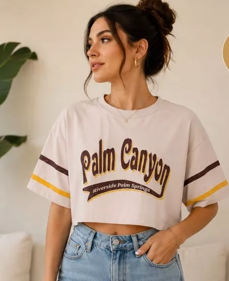 Palm Canyon Oversize Crop Tişört
