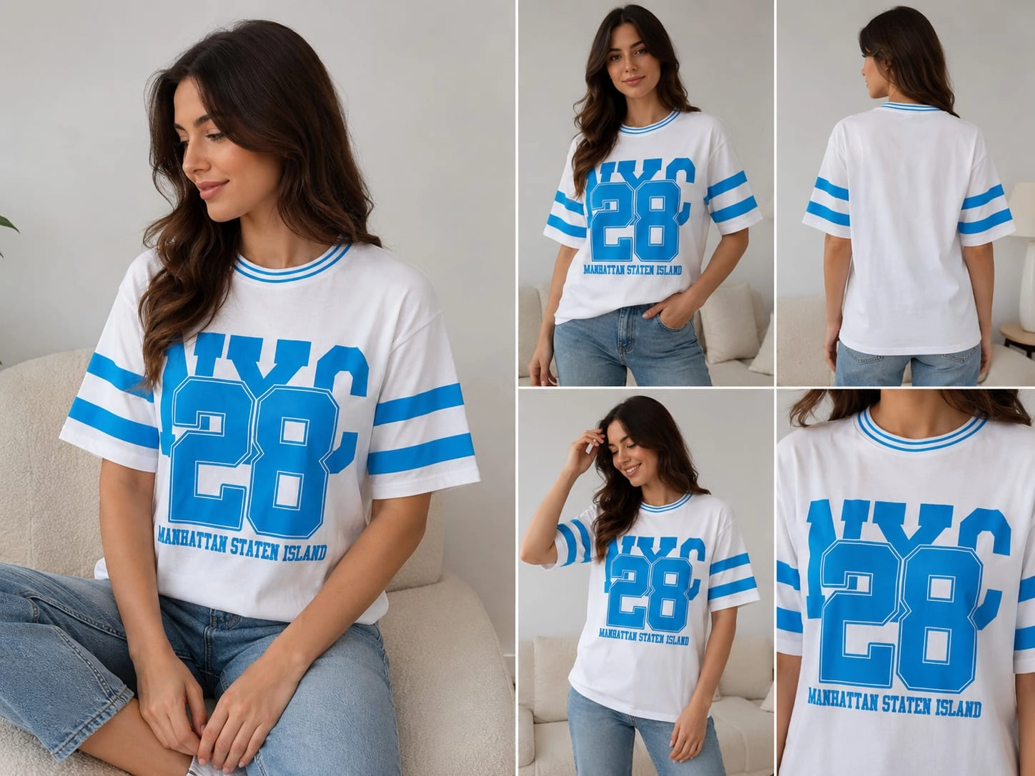 Mavi Yazılı Tişört Unisex Tişört